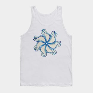 Spirograph Shades of Blue Pinwheel Pattern Tank Top